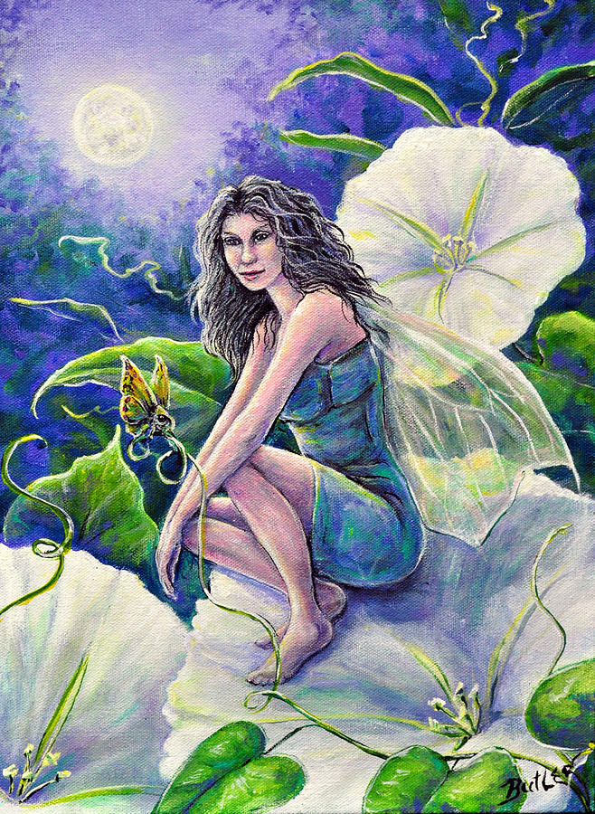 Moonflower Painting by Gail Butler