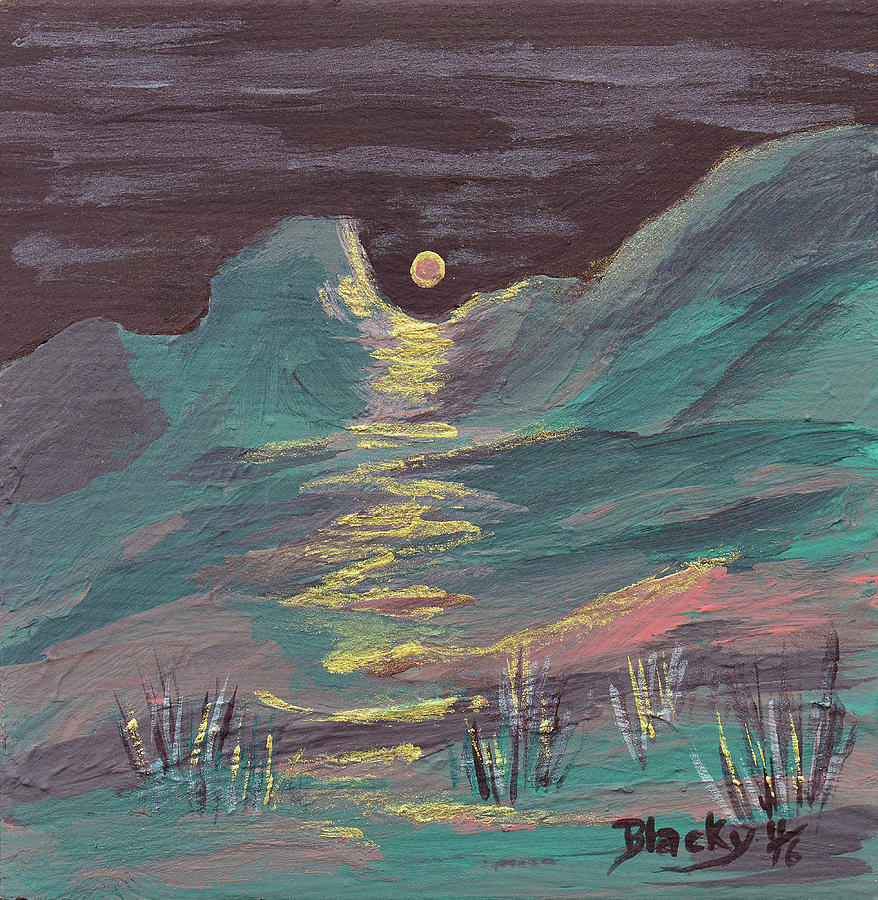 Moonglow On The High Desert Painting by Donna Blackhall