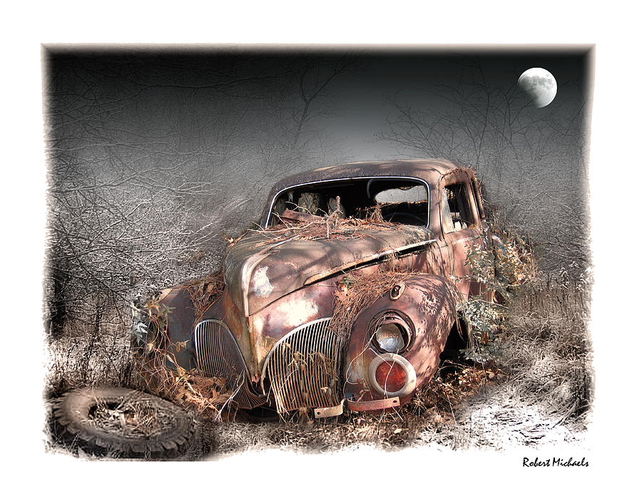 Moonlight And Rust-1940 Lincoln Zephyr Photograph by Robert Michaels
