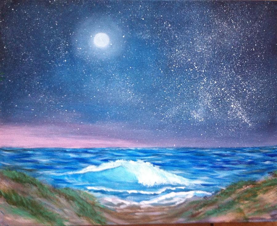 Moonlight and stardust Painting by Susan Hart | Fine Art America