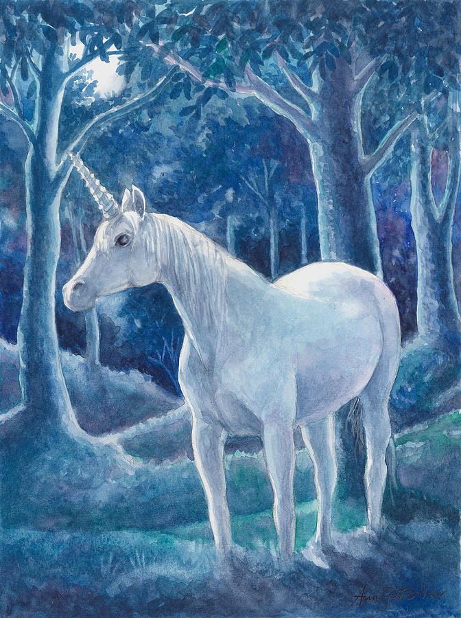 Fantasy Painting - Moonlight by Ann Gates Fiser