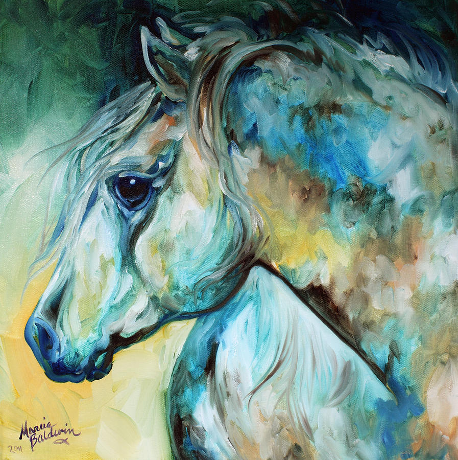 Moonlight Aura Equine Painting by Marcia Baldwin