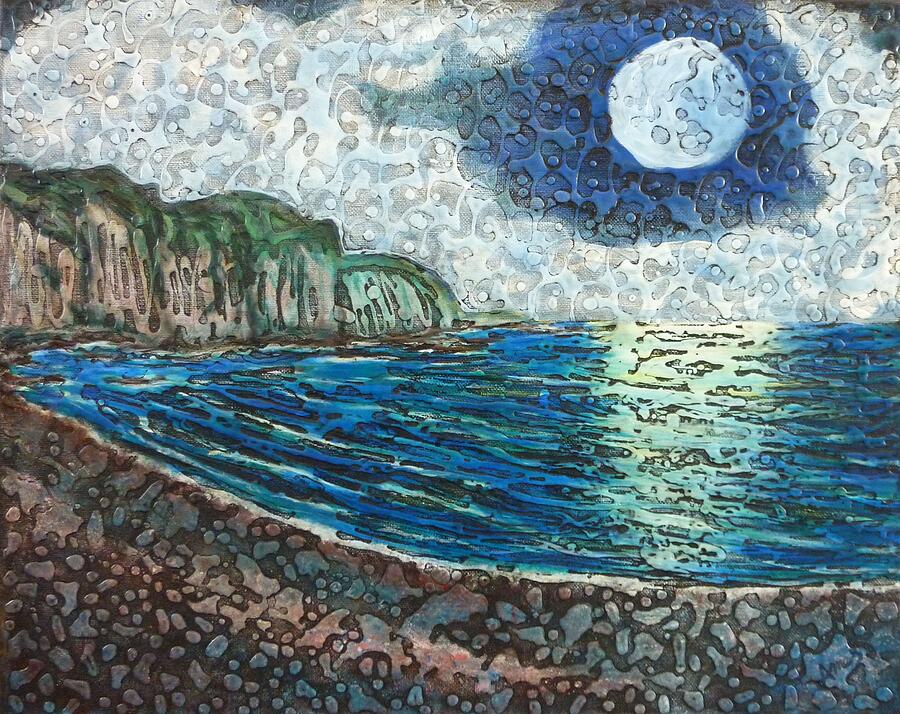 Moonlight in Pourvill Painting by Amelie Simmons