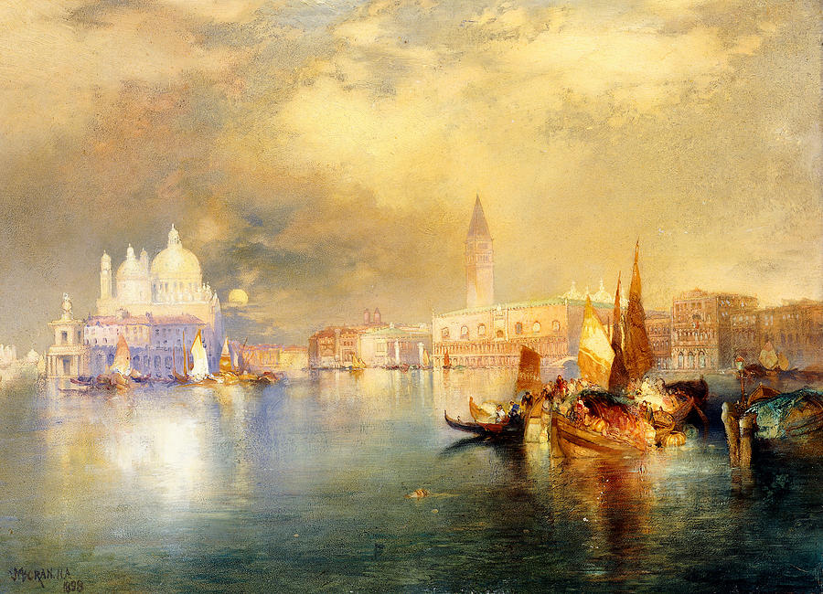 Moonlight in Venice Painting by Thomas Moran