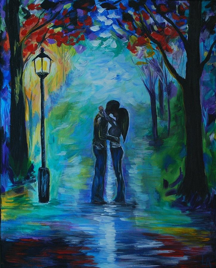 Moonlight Kiss Painting by Leslie Allen