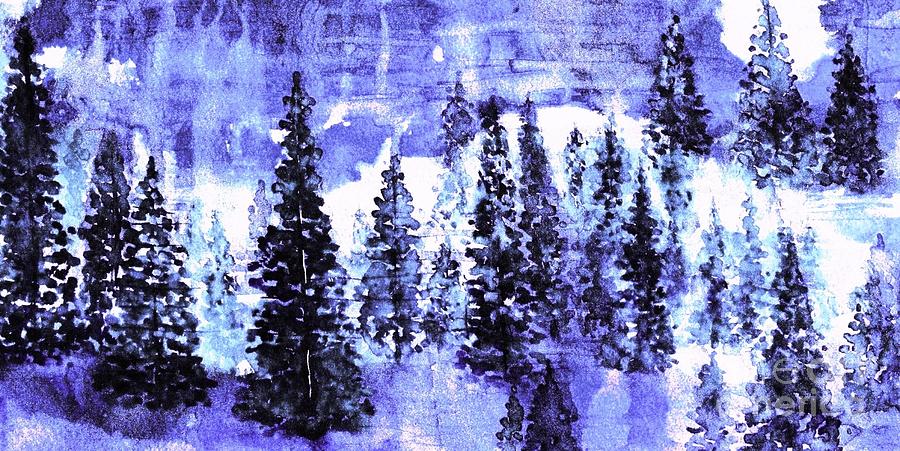 Tree Painting - Moonlight Magic by Hazel Holland