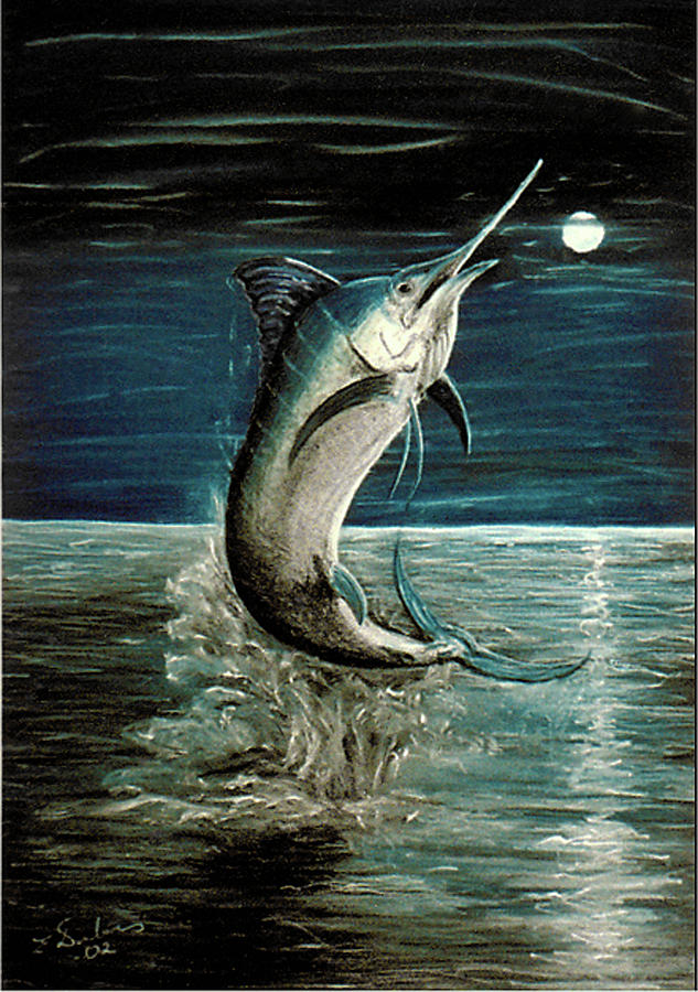 Fish Pastel - Moonlight Marlin by Elisabeth Dubois