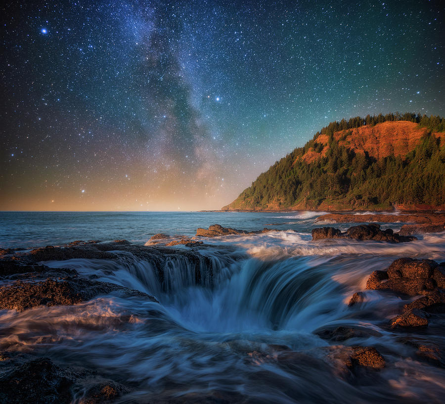 Oregon Photograph - Moonlight Night at the Well by Darren White