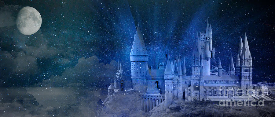 Moonlight on Hogwarts Digital Art by Roger Lighterness
