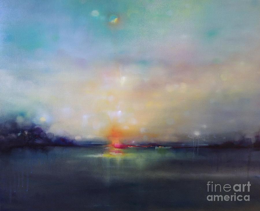 Moonlight on the Lake Painting by Deborah Munday