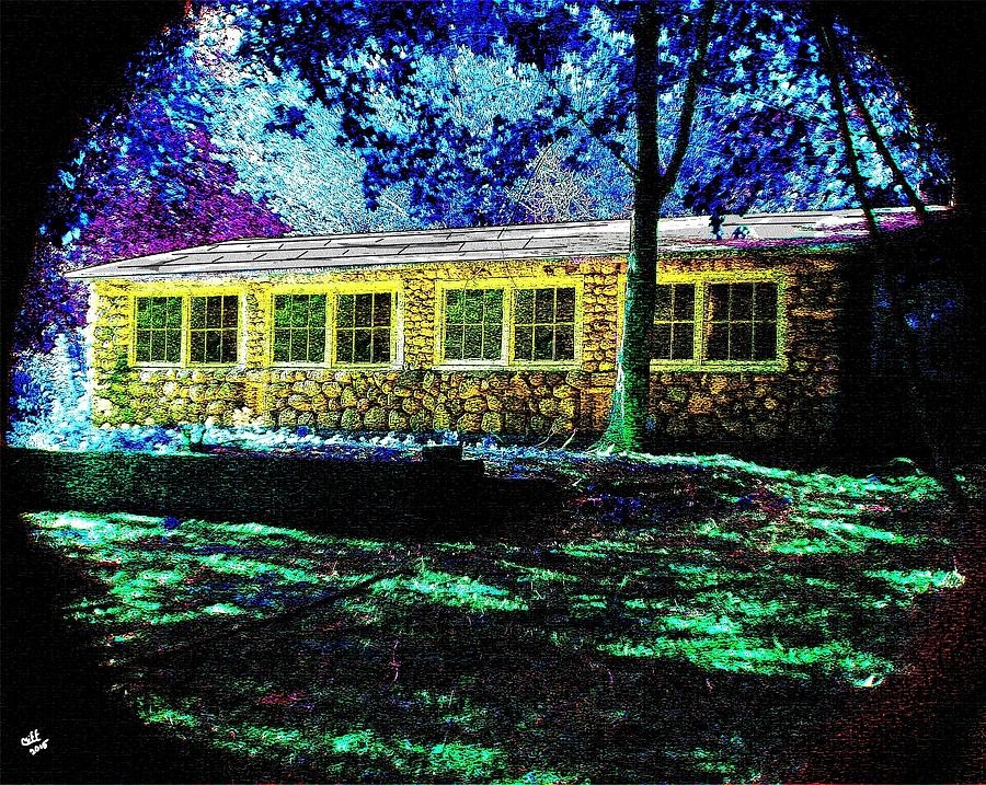 Moonlight on the Library Painting by Cliff Wilson