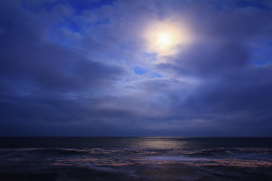 Moonlight on the Ocean at Hatteras Photograph by Joni Eskridge