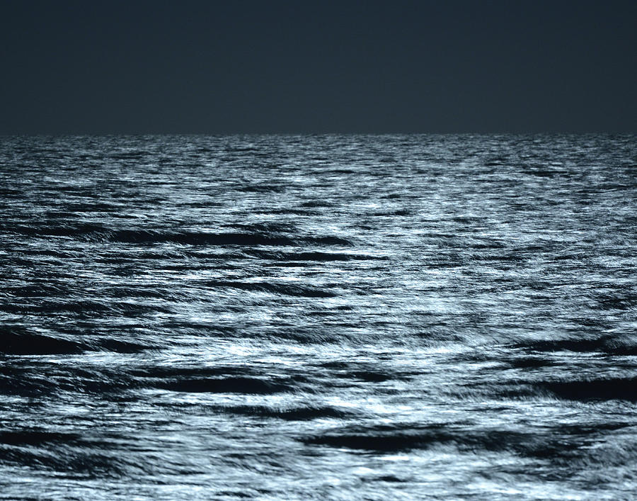 Nature Photograph - Moonlight on the ocean by Nancy Landry