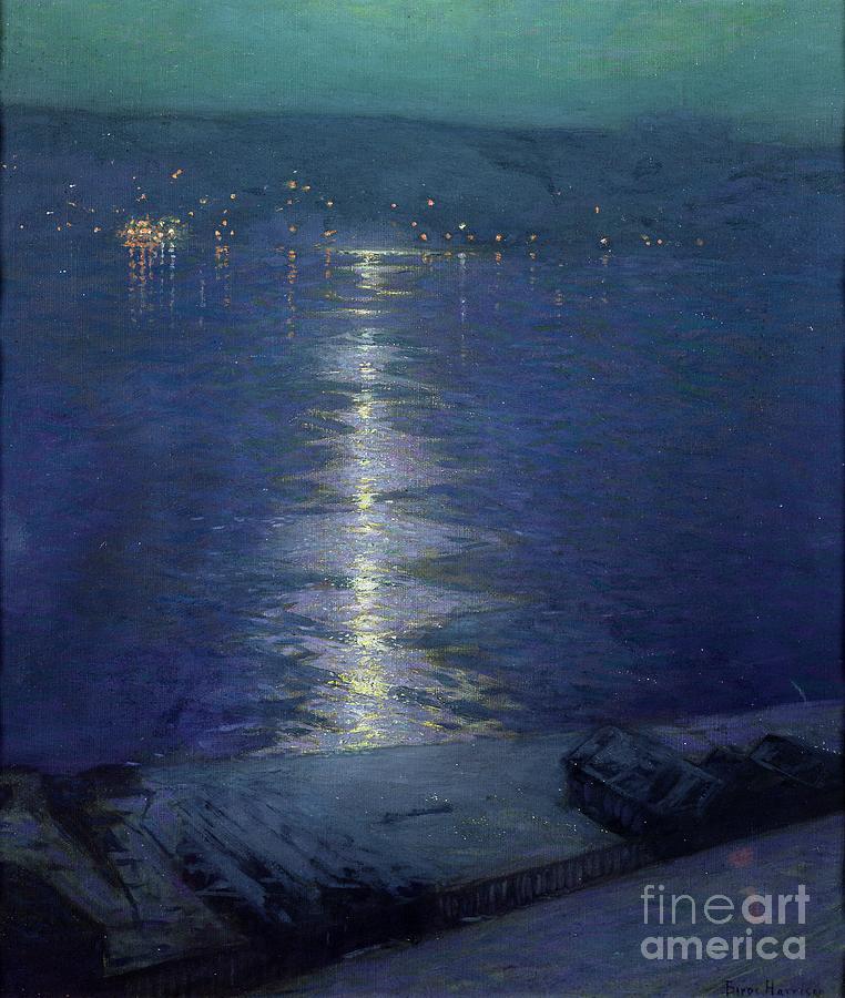 Landscape Painting - Moonlight on the River by Lowell Birge Harrison