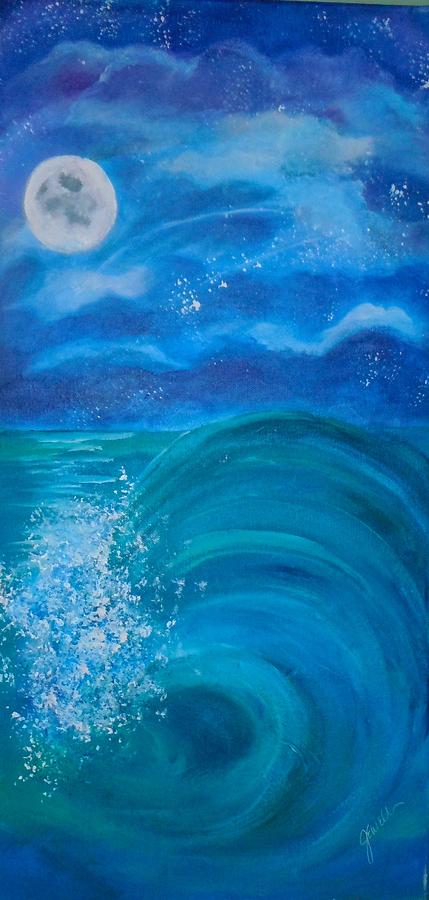 Moonlight on the Waves Painting by Jewell McChesney - Fine Art America