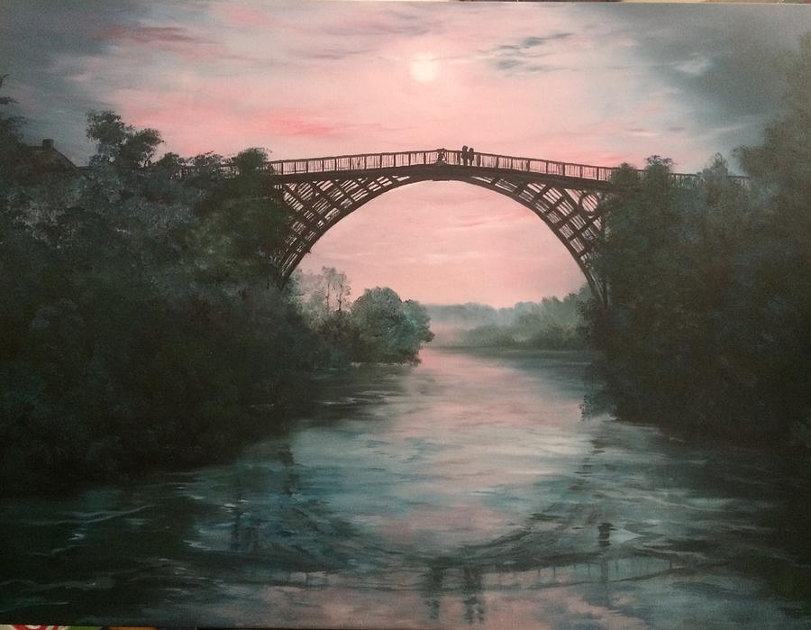 Moonlight over Ironbridge Painting by Jean Walker