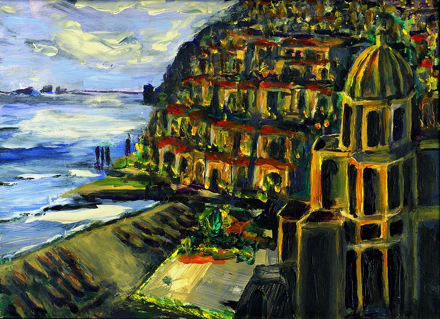 Moonlight Over Positano Painting by Randy Sprout