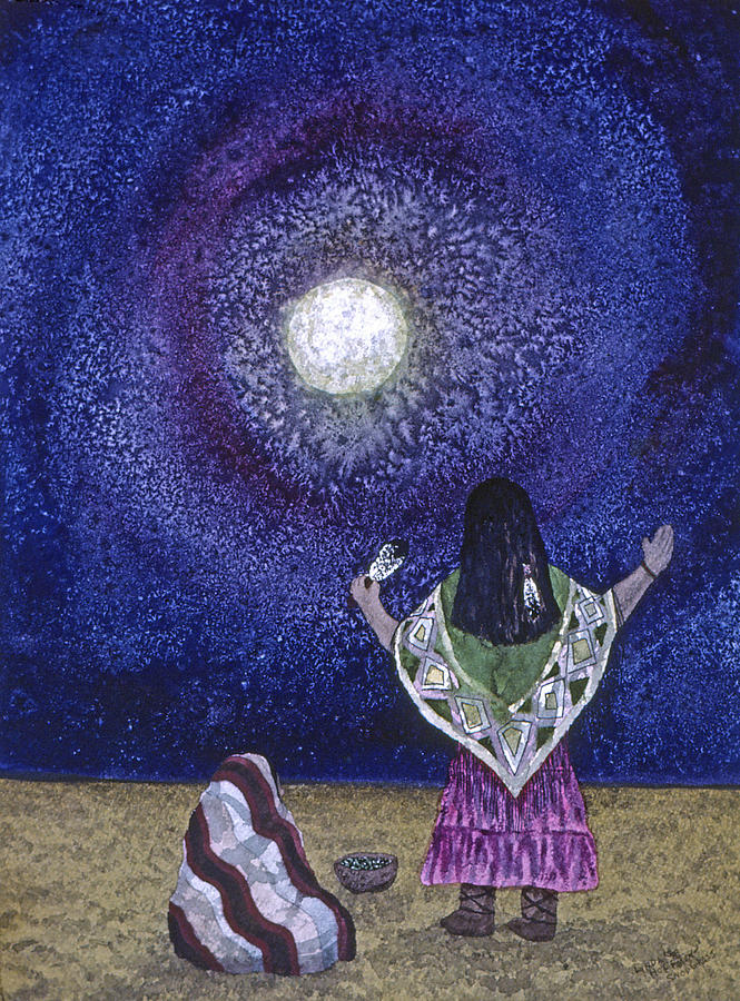 Moonlight Prayer Painting by Lynda Hoffman-Snodgrass