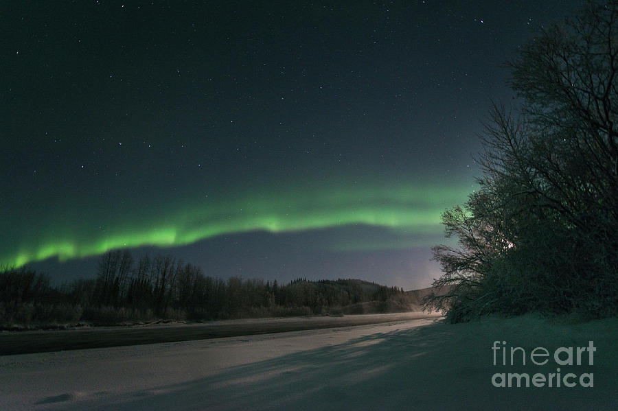 Winter Photograph - Moonlight Aurora 2 by Priska Wettstein