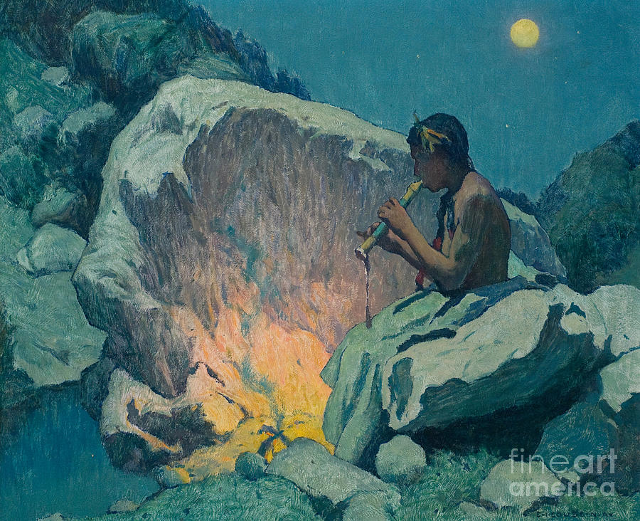 Moonlight Pueblo de Taos Painting by Celestial Images