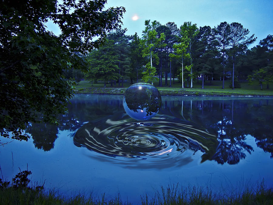 Moonlight Reflection Sphere Photograph by Michael Whitaker