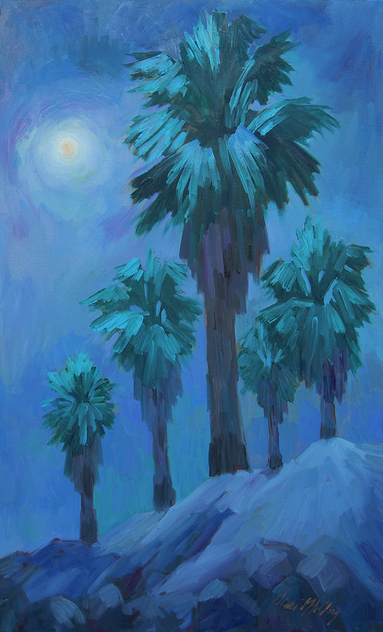 Desert Painting - Moonlight Reflections by Diane McClary