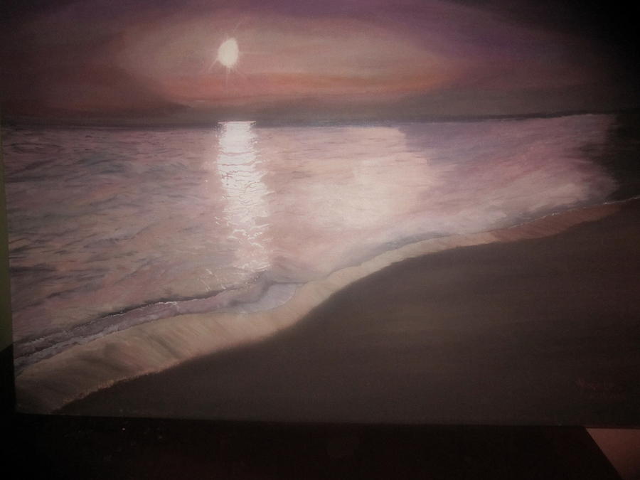Moon Painting - Moonlight Reflections by Zeenath Diyanidh Moon Painting - Moonlight Reflections by Zeenath Diyanidh