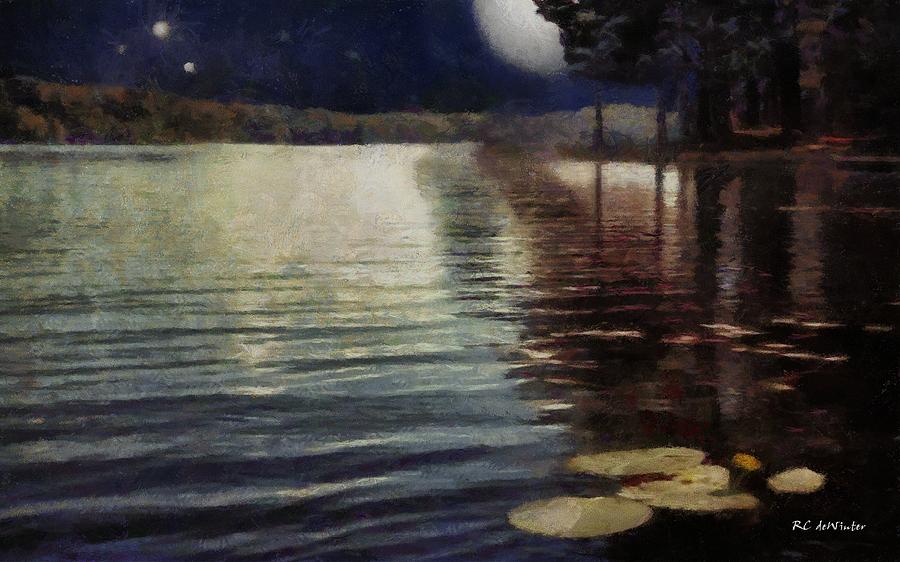 Moonlight Ripples Painting by RC DeWinter