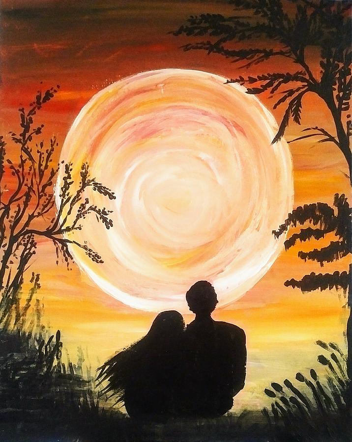 Moonlight Romance Painting by Lynne McQueen