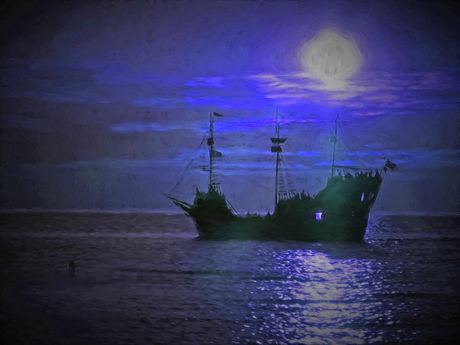 Moonlight Sail Painting by A H Kuusela