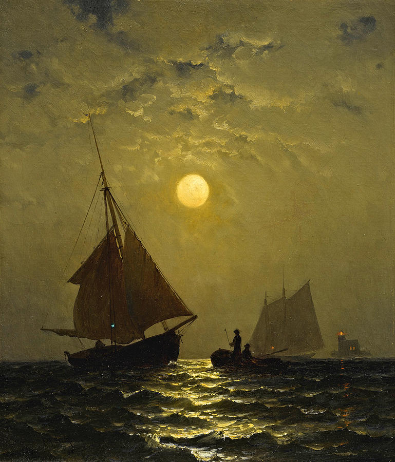 Moonlight Sail Painting by Francis Augustus Silva