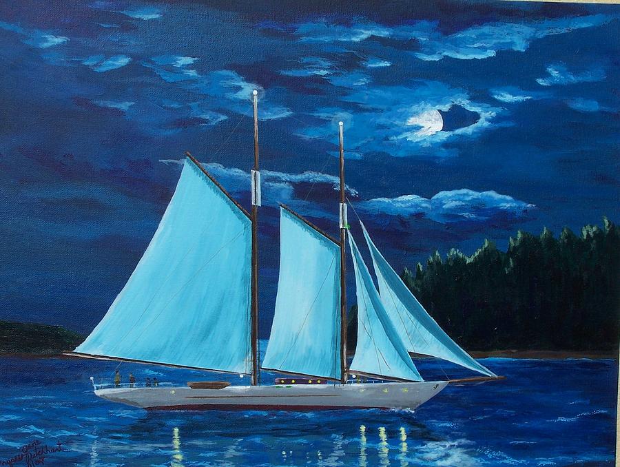 Moonlight Sail Painting by Gene Ritchhart