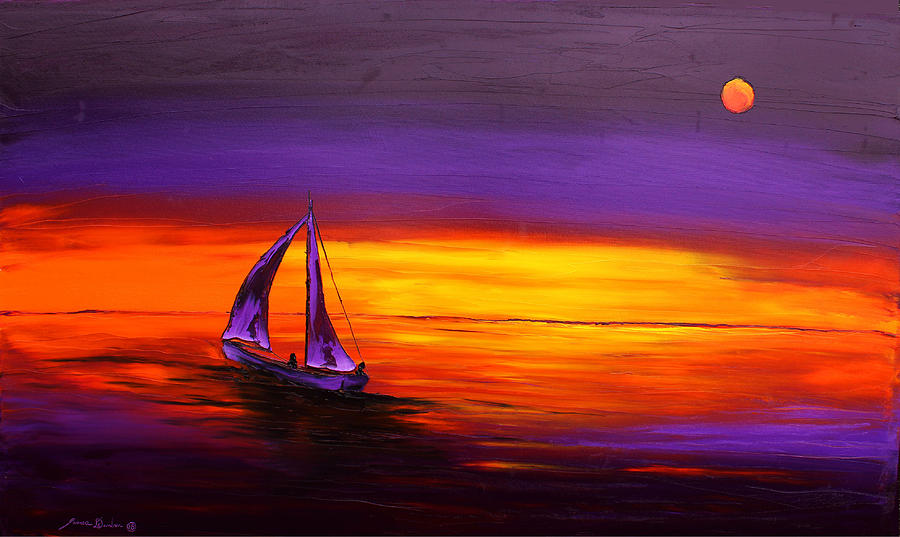 Moonlight Sails #1 Painting by James Dunbar