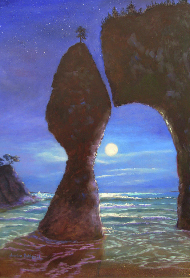 Moon Painting - Moonlight Serenity by Jeanine Dahlquist