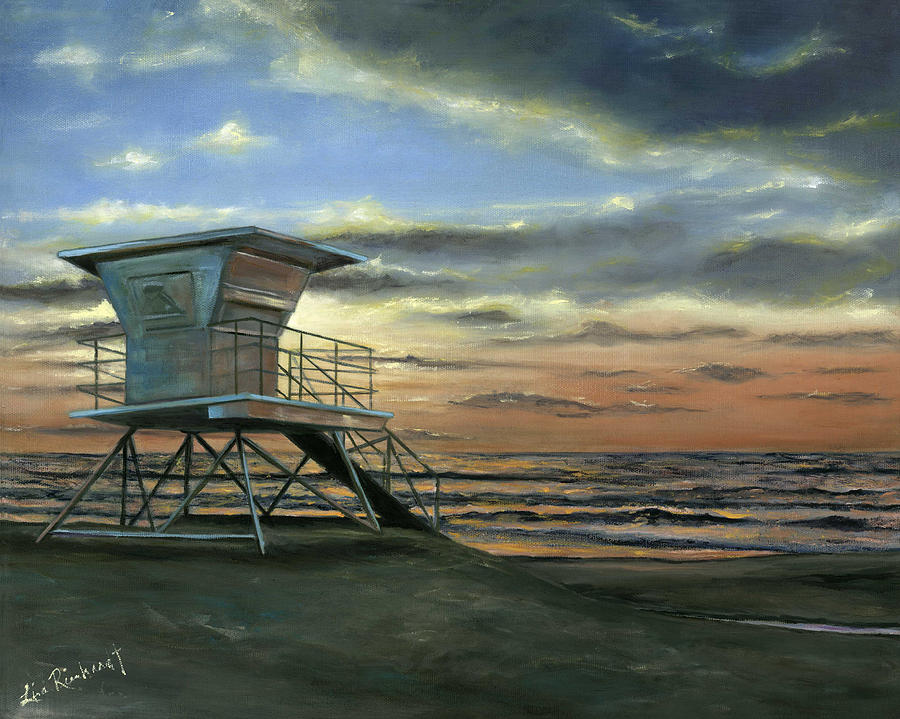 Moonlight Sunset Painting by Lisa Reinhardt