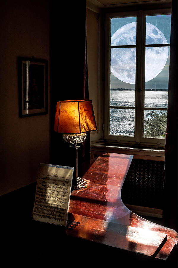 Moonlight through the window Digital Art by Wolfgang Stocker