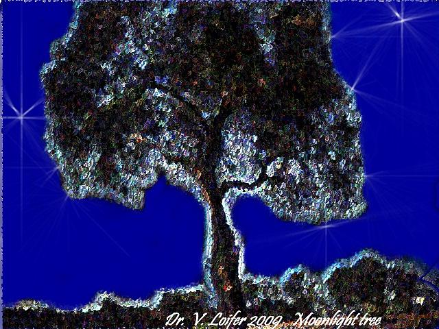 Moonlight tree Digital Art by Dr Loifer Vladimir
