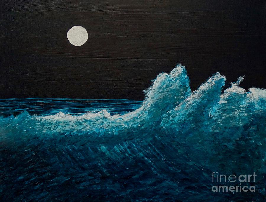 Artwork - Moonlight Waves - Acrylic Painting
