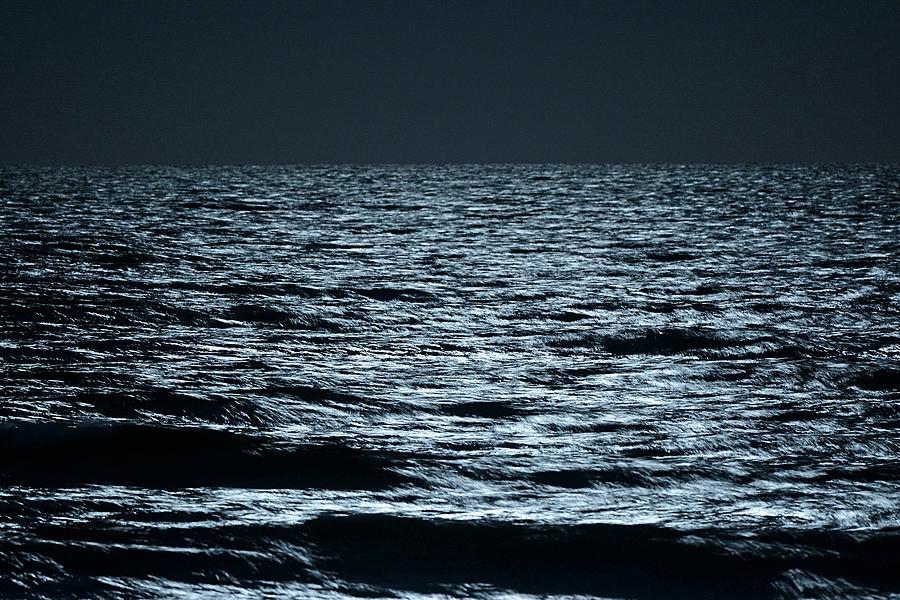 Moonlight waves Photograph by Nancy Landry
