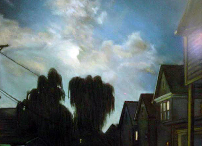 Buffalo Painting - Moonlit Backyards by George Grace