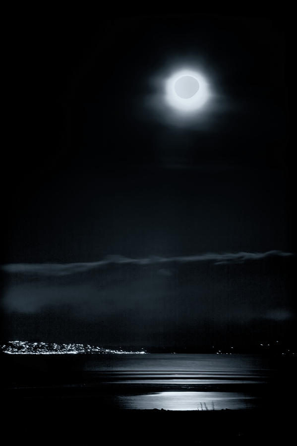 Moon Photograph - Moonlit Bay by Paul Kloschinsky