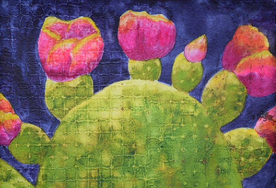 Moonlit Cactus Painting by Nancy Jolley