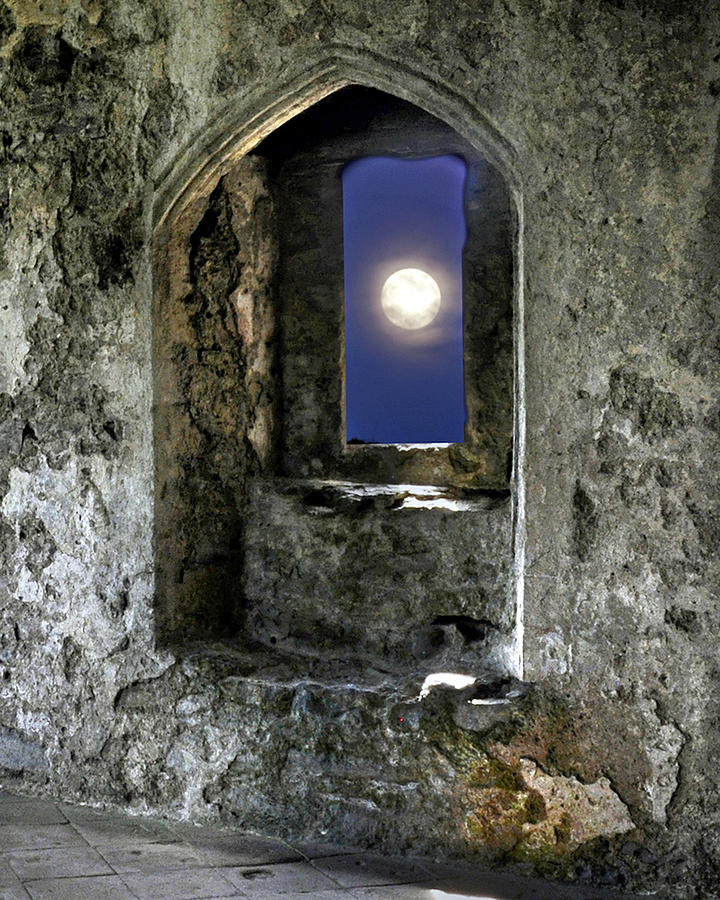 Moonlit Castle Window Digital Art by Vicki Lea Eggen
