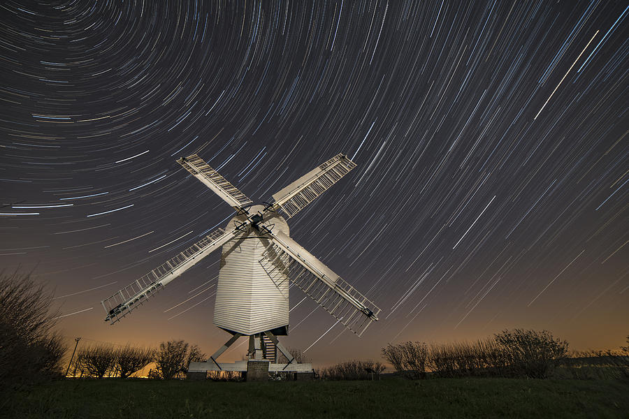 Moonlit Chillenden Windmill Photograph By David Attenborough