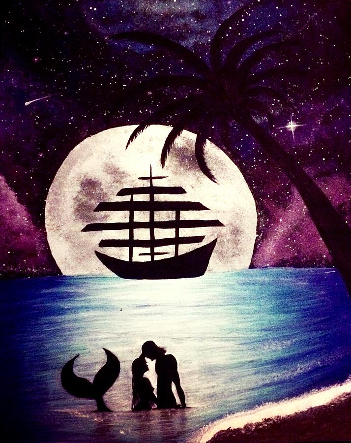 Ship Painting - Moonlit Galaxy by Aubrianna Wockenfuss