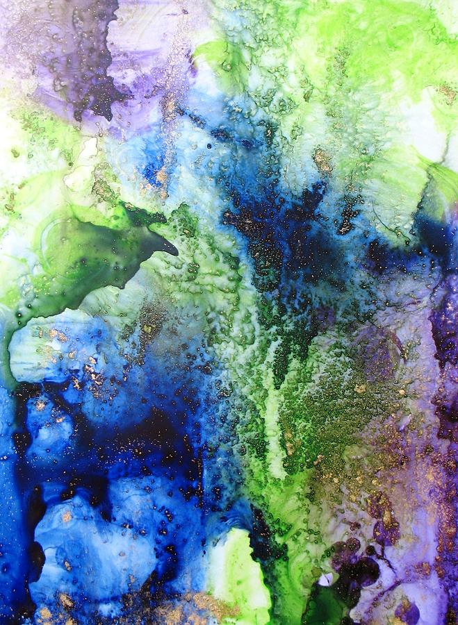 Abstract Painting - Moonlit Garden by Louise Adams