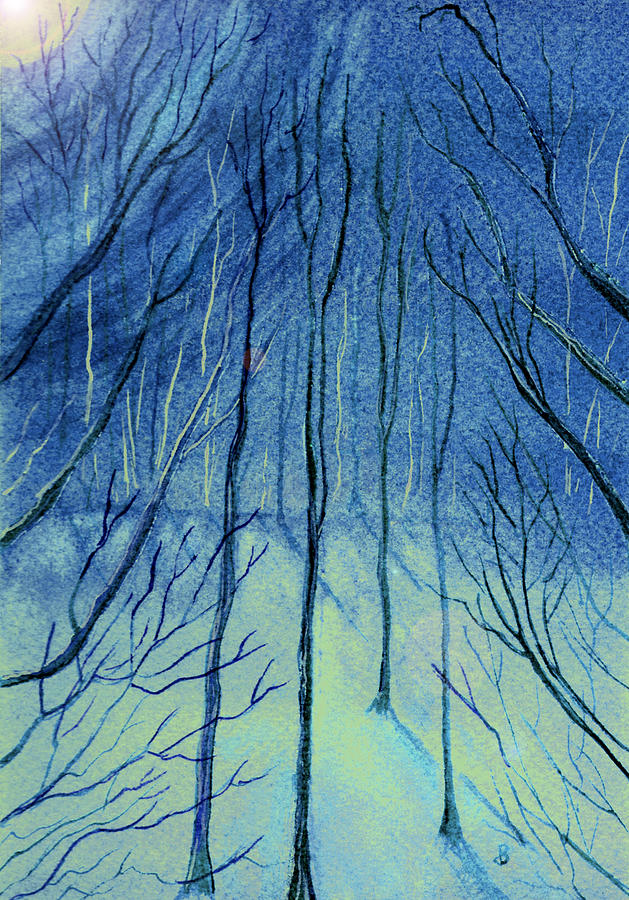Moonlit In Blue Painting by Brenda Owen