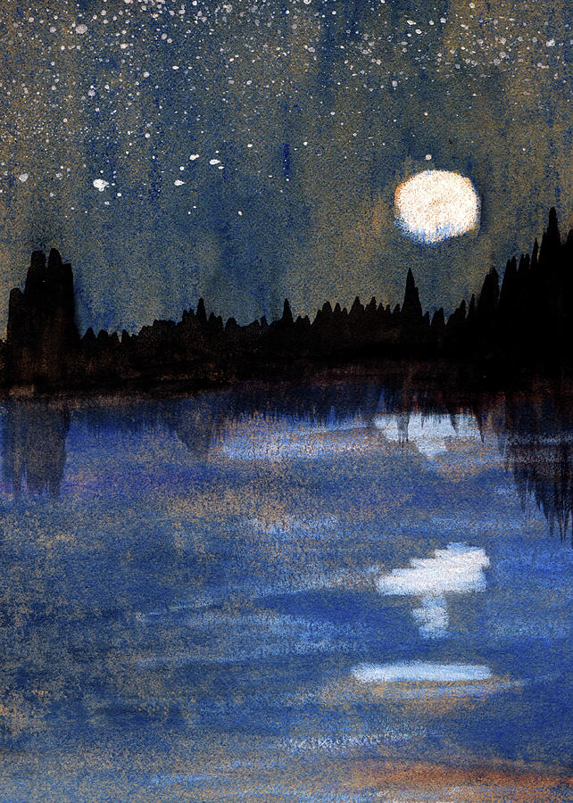 Moonlit Isolation Painting by R Kyllo