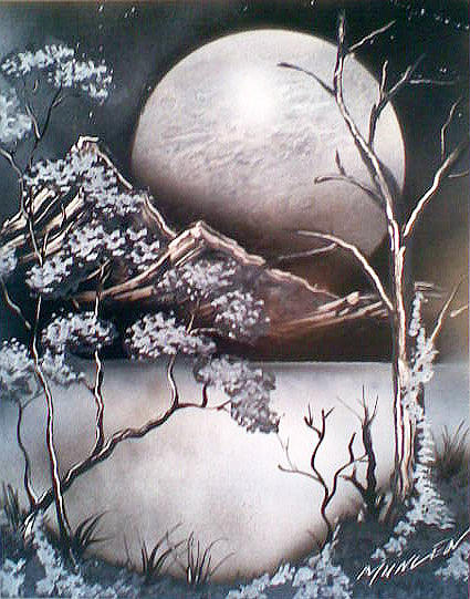 Moon Painting - Moonlit Ivy by Jonathan Munden Moon Painting - Moonlit Ivy by Jonathan Munden