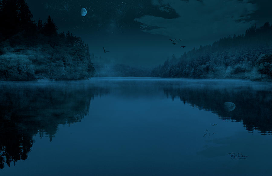 Moonlit Lake Photograph by Bill Posner